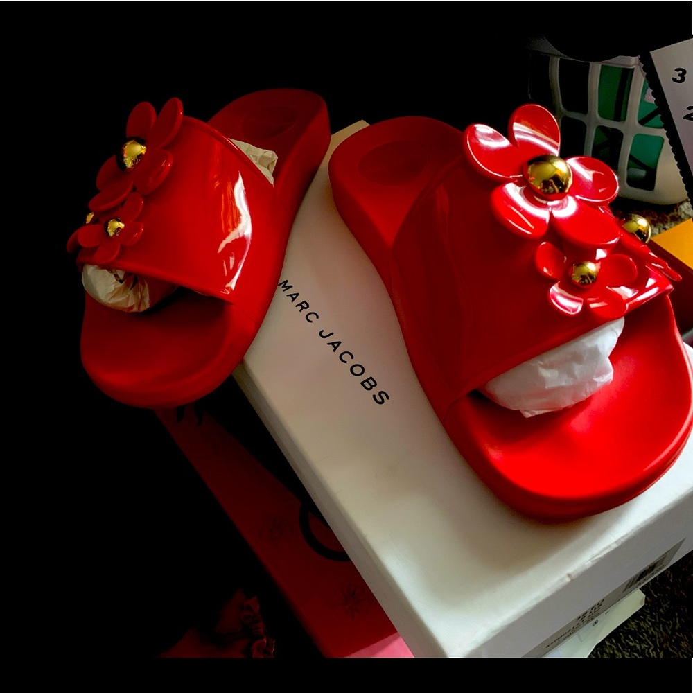Red Marc Jacobs Slides
